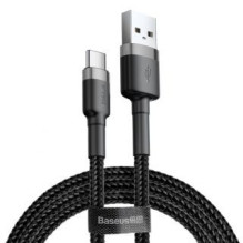 Baseus Baseus Cafule Cable durable nylon cable USB / USB-C QC3.0 3A 1M black-gray (CATKLF-BG1)