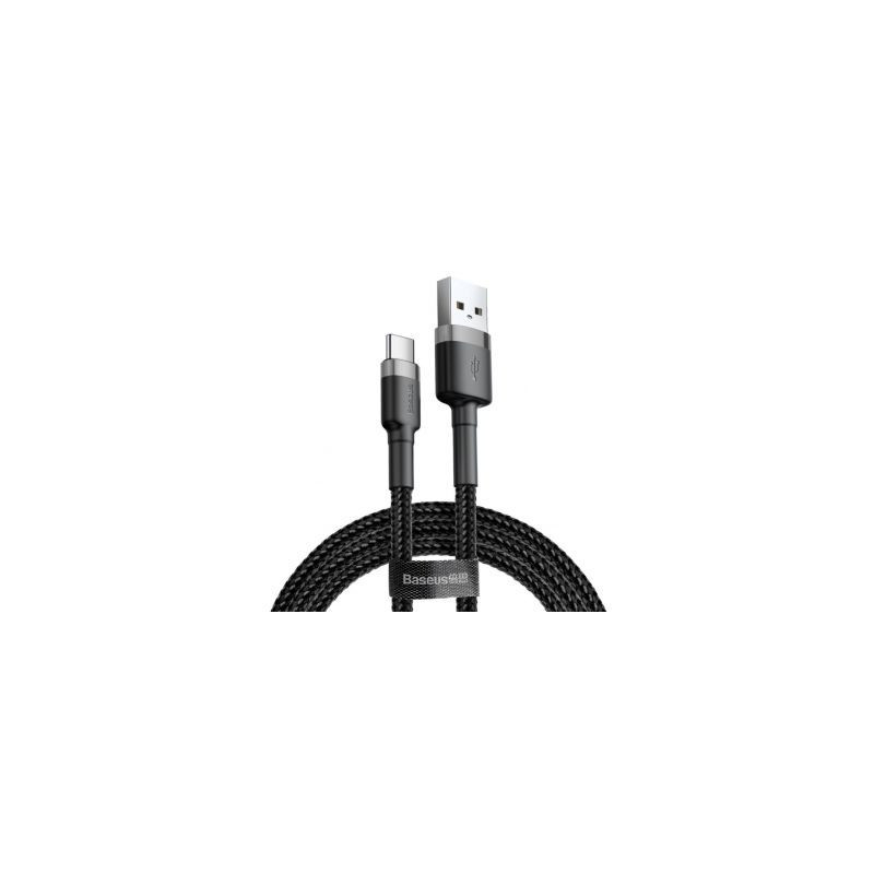 Baseus Baseus Cafule Cable durable nylon cable USB / USB-C QC3.0 3A 1M black-gray (CATKLF-BG1)