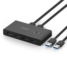 Ugreen Ugreen jungiklių dėžė HUB jungiklis 4x USB 3.2 Gen 1 USB skirstytuvas dviem kompiuteriams juodas (US216 30768)