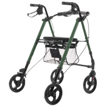 Rehabilitation support with seat and bag for seniors Green