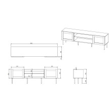 RTV spinta JUTA 180x39,5x55,5 juoda + linolis calabria