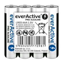 Šarminės baterijos AAA / LR03 everActive Pro 4 vnt