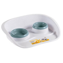 KERBL Double bowl for dog or cat with stand - 300 ml / 250 ml