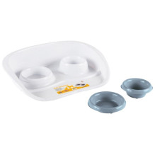 KERBL Double bowl for dog or cat with stand - 300 ml / 250 ml