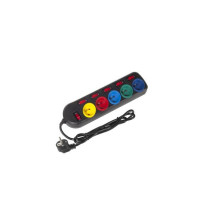 Maclean MCE204M power extension 1.5 m 5 AC outlet(s) Indoor Black, Multicolour