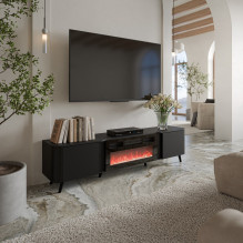 Cama Volare RTV cabinet 200 x 39 x 49 matte black + fireplace