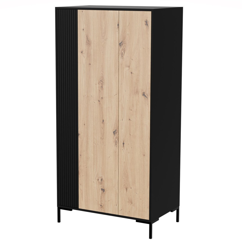 Cama MERCI wardrobe 90 x 55 x 184 cm black / oak artisan