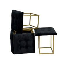 Puff-transformer 5in1 - 5 stools in 1 pouffe black velvet