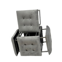 Puff-transformer 5in1 - 5 stools in 1 pouffe grey velvet