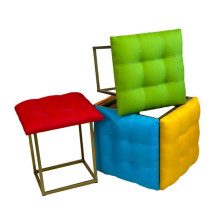 Puff-transformer 5in1 - 5 stools in 1 multicolour pouffe