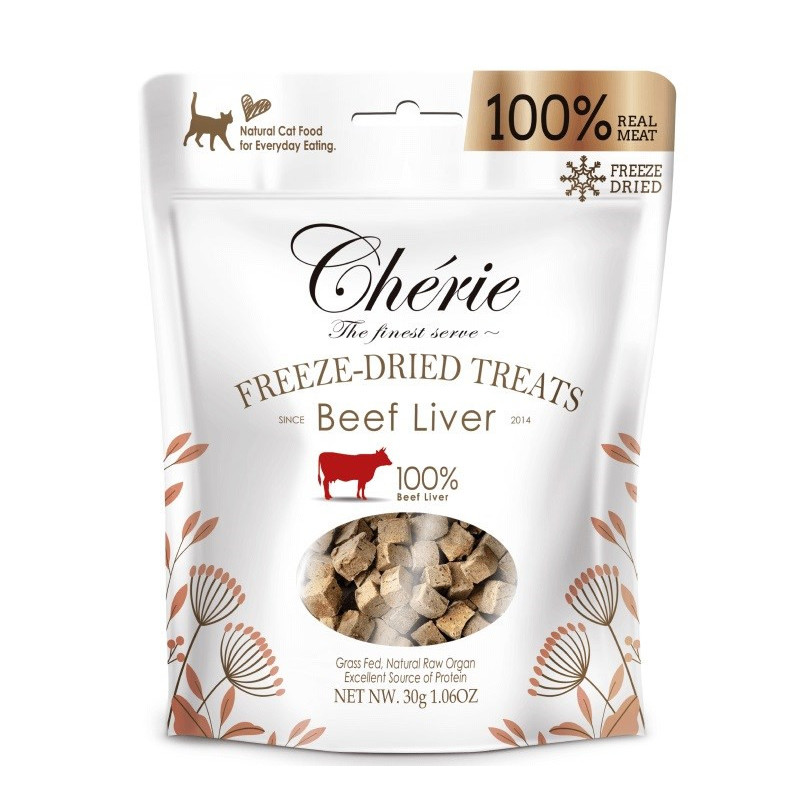 CHERIE Freeze-dried beef liver pieces - cat treats - 30g