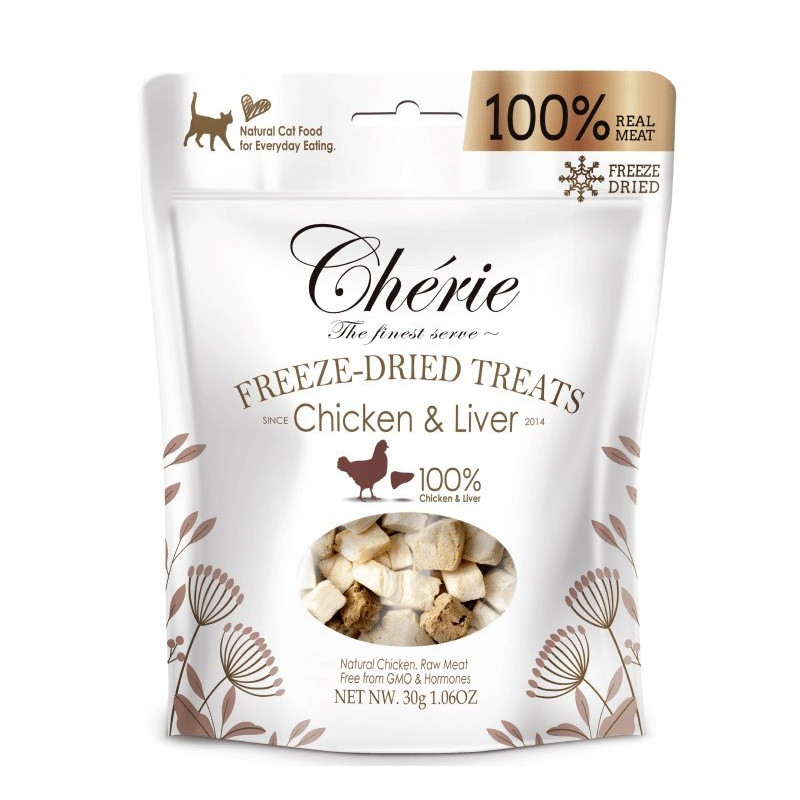 CHERIE Freeze-dried chicken and liver pieces - cat treats - 30g