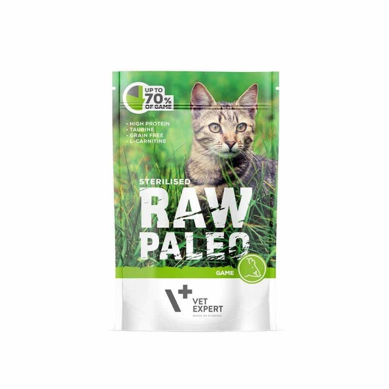 RAW PALEO Adult Cat Sterilised Game - wet cat food - 100 g