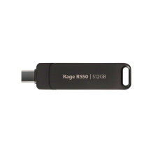 „Flash“ diskas PATRIOT Rage R550 512 GB 100 MB / S USB A+C pasukamas dizainas (PE512GR550DSAD) juodas