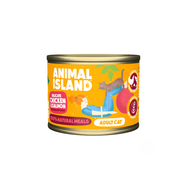 ANIMAL ISLAND Chicken with salmon - wet cat food - 200 g