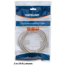 „Intellinet“ tinklo pataisos kabelis, Cat6, 1 m, pilkas, CCA, U / UTP, PVC, RJ45, paauksuoti kontaktai, be kliūčių, įkra