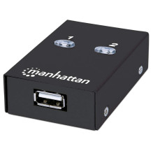 Manhattan USB-A Automatic Sharing Switch, 2x USB-B Ports, 480 Mbps (USB 2.0), Dual Control (Auto-Sensing or Manual), Bus