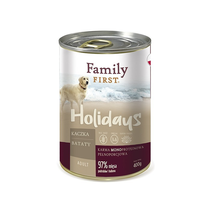 FAMILY FIRST Holidays Adult Duck with sweet potatoes - Wet dog food - 400 g