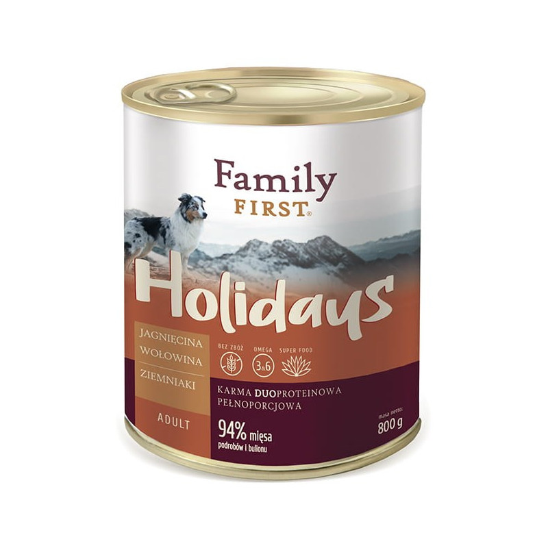 FAMILY FIRST Holidays Adult Lamb, Beef, Potato - Wet dog food - 800 g