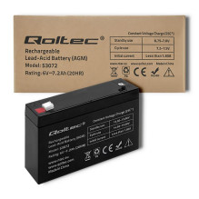 Qoltec 53072 AGM battery , 6V , 7.2 Ah