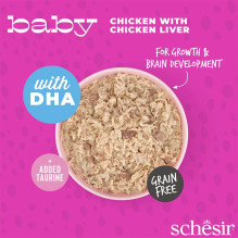 SCHESIR Baby Chicken with liver in broth - wet food for kittens - 70g