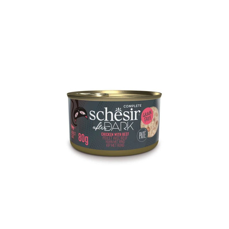 SCHESIR After Dark Chicken with beef in pate - wet cat food - 80g