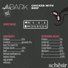 SCHESIR After Dark Chicken with beef in pate - wet cat food - 80g