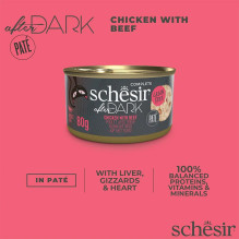 SCHESIR After Dark Chicken with beef in pate - wet cat food - 80g