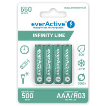 Įkraunamos baterijos everActive Ni-MH R03 AAA 550 mAh Infinity Line