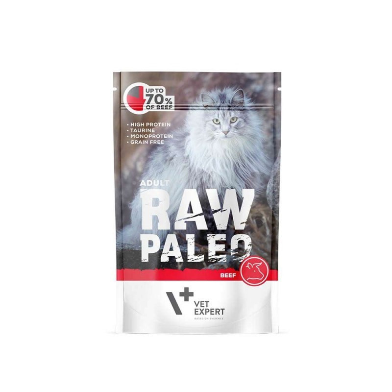 RAW PALEO Adult Cat Beef - wet cat food - 100 g