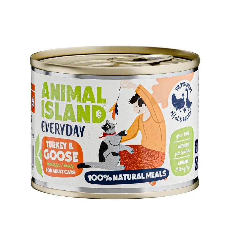 ANIMAL ISLAND Everyday Turkey and goose - wet cat food - 200g