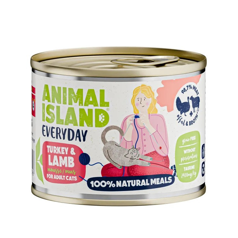 ANIMAL ISLAND Everyday Turkey and lamb - wet cat food - 200g