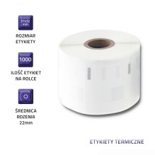 Qoltec 50235 Labels for DYMO LW-11354 , S0722540 , 57 x 32 mm , 1000 pieces