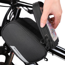 Wozinsky frame bike bag + detachable phone cover up to 6.5 &quot;1.5l black (WBB7BK)