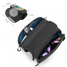 Wozinsky frame bike bag + detachable phone cover up to 6.5 &quot;1.5l black (WBB7BK)