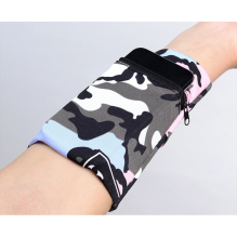 Fabric armband for running fitness brown