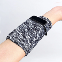 Fabric armband for running fitness brown