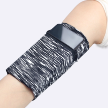 Fabric armband armband for running fitness stripes white / black