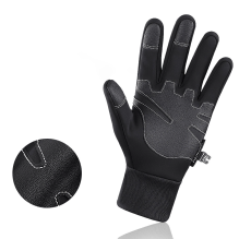 Insulated, non-slip sports phone gloves (size S) - black