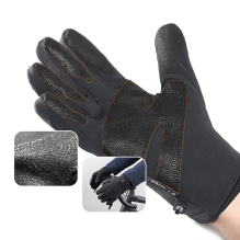 Anti-slip winter phone sports gloves (size L) - black