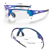 Rockbros 10069 photochromic UV400 cycling glasses - blue