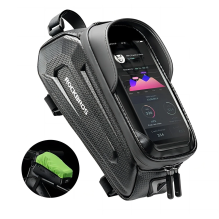 Rockbros B68 bicycle bag for armored frame with phone pocket and cover 1.7l - black