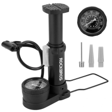 Rockbros 42610002001 floor bicycle pump with pressure gauge - black