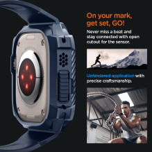 „Spigen Rugged Armor Pro“ dėklas, skirtas „Apple Watch Ultra 1/2“ (49 mm) – tamsiai mėlynas