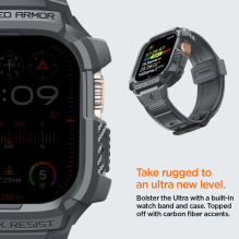 „Spigen Rugged Armor Pro“ dėklas, skirtas „Apple Watch Ultra 1/2“ (49 mm) – tamsiai pilkas