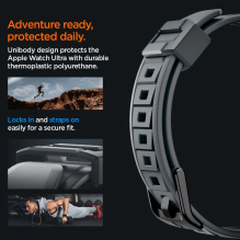 „Spigen Rugged Armor Pro“ dėklas, skirtas „Apple Watch Ultra 1/2“ (49 mm) – tamsiai pilkas