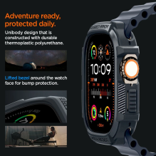 „Spigen Rugged Armor“ dėklas, skirtas „Apple Watch Ultra 1/2“ (49 mm) – tamsiai pilkas