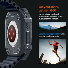 „Spigen Rugged Armor“ dėklas, skirtas „Apple Watch Ultra 1/2“ (49 mm) – tamsiai pilkas