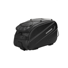 WYA36Y7S Bike Pannier Bag with Long Strap and Expandable Side Pockets - Black