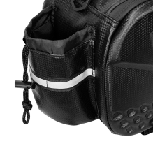 WYA36Y7S Bike Pannier Bag with Long Strap and Expandable Side Pockets - Black